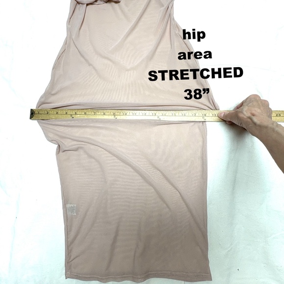slip mesh vintage beige stretch S vintage sheer spaghetti straps V neck - Picture 8 of 10